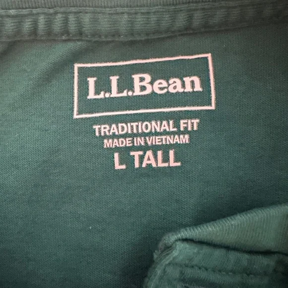 LLBean Men’s Carefree Traditional Fit Shirt – Green – L Tall – Long Sleeve - Picture 5 of 5